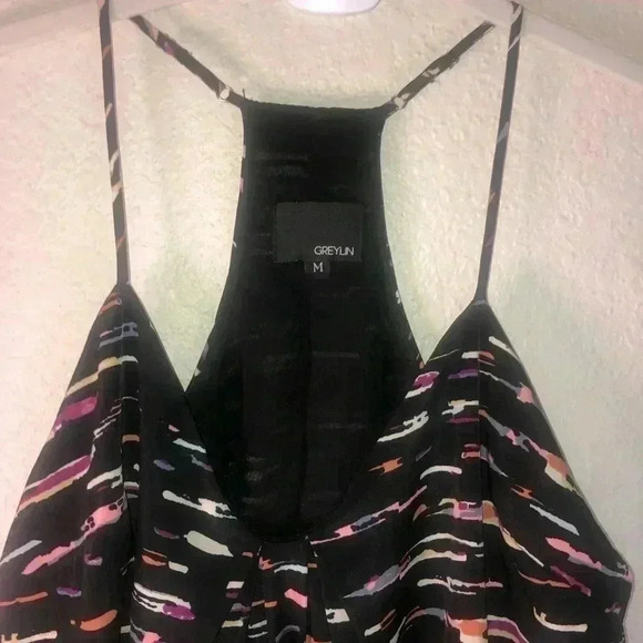 Greylin racerback black cami tank with adjustable straps sz M - Picture 2 of 4